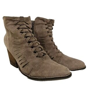 Coconuts Ally Ankle Boots Women's 6M Witchy Whimsigoth Grunge Stacked Heel Suede